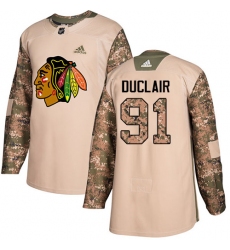 Men's Adidas Chicago Blackhawks #91 Anthony Duclair Authentic Camo Veterans Day Practice NHL Jersey