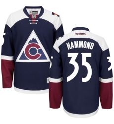 Men's Reebok Colorado Avalanche #35 Andrew Hammond Authentic Blue Third NHL Jersey