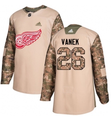 Men's Adidas Detroit Red Wings #26 Thomas Vanek Authentic Camo Veterans Day Practice NHL Jersey