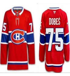 Men's Montreal Canadiens #75 Jakub Dobes Red 2024-25 Stitched Jersey