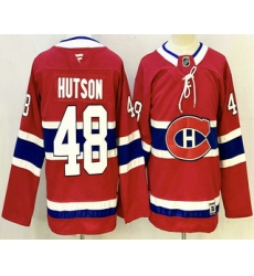 Youth Montreal Canadiens #48 Lane Hutson Red Authentic Jersey