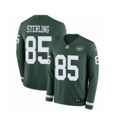 Men's Nike New York Jets #85 Neal Sterling Limited Green Therma Long Sleeve NFL Jersey