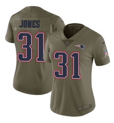 Women's Nike New England Patriots #31 Jonathan Jones Limited Olive 2017 Salute to Service NFL Jersey