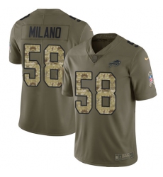 Youth Nike Buffalo Bills #58 Matt Milano Limited Olive Camo 2017 Salute to Service NFL Jersey