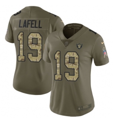 Women's Nike Oakland Raiders #19 Brandon LaFell Limited Olive Camo 2017 Salute to Service NFL Jersey