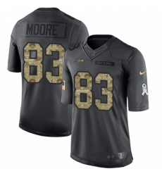 Men's Nike Seattle Seahawks #83 David Moore Limited Black 2016 Salute to Service NFL Jersey