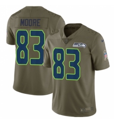 Men's Nike Seattle Seahawks #83 David Moore Limited Olive 2017 Salute to Service NFL Jersey