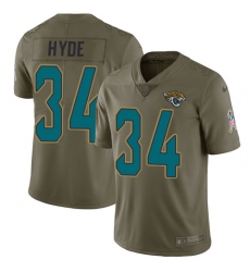 Men's Nike Jacksonville Jaguars #34 Carlos Hyde Limited Olive 2017 Salute to Service NFL Jersey