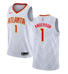 Men's Nike Atlanta Hawks #1 Justin Anderson Swingman White NBA Jersey - Association Edition