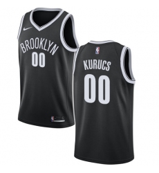 Men's Nike Brooklyn Nets #00 Rodions Kurucs Swingman Black NBA Jersey - Icon Edition
