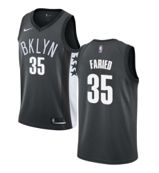 Men's Nike Brooklyn Nets #35 Kenneth Faried Swingman Gray NBA Jersey Statement Edition