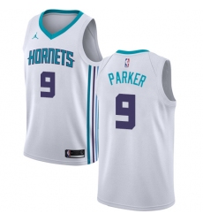Men's Nike Jordan Charlotte Hornets #9 Tony Parker Swingman White NBA Jersey - Association Edition