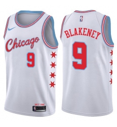 Youth Nike Chicago Bulls #9 Antonio Blakeney Swingman White NBA Jersey - City Edition