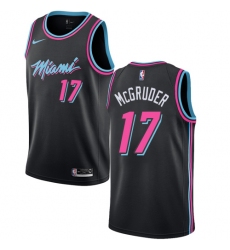 Men's Nike Miami Heat #17 Rodney McGruder Swingman Black NBA Jersey - City Edition