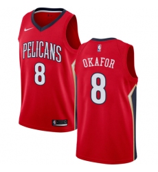 Men's Nike New Orleans Pelicans #8 Jahlil Okafor Swingman Red NBA Jersey Statement Edition