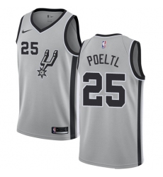 Men's Nike San Antonio Spurs #25 Jakob Poeltl Swingman Silver NBA Jersey Statement Edition