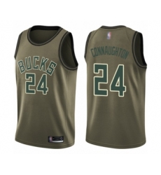Men's Milwaukee Bucks #24 Pat Connaughton Swingman Green Salute to Service Basketball Jersey