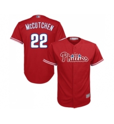 Youth Philadelphia Phillies #22 Andrew McCutchen Replica Red Alternate Cool Base Baseball Jersey