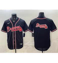 Men's Atlanta Braves Team Big Logo 2026 Fashion Replica Black Out Stitched Baseball Jersey