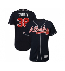 Men's Atlanta Braves #38 Josh Tomlin Navy Blue Alternate Flex Base Authentic Collection Baseball Jersey
