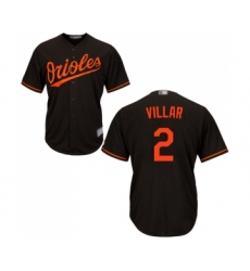 Youth Baltimore Orioles #2 Jonathan Villar Replica Black Alternate Cool Base Baseball Jersey