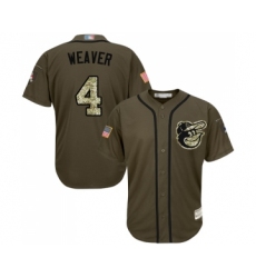 Men's Baltimore Orioles #4 Earl Weaver Authentic Green Salute to Service Baseball Jersey