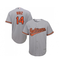 Men's Baltimore Orioles #14 Rio Ruiz Replica Grey Road Cool Base Baseball Jersey