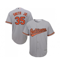 Men's Baltimore Orioles #35 Dwight Smith Jr. Replica Grey Road Cool Base Baseball Jersey