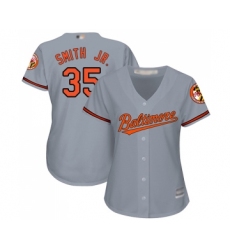 Women's Baltimore Orioles #35 Dwight Smith Jr. Replica Grey Road Cool Base Baseball Jersey