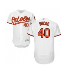 Men's Baltimore Orioles #40 Jesus Sucre White Home Flex Base Authentic Collection Baseball Jersey