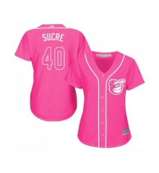 Women's Baltimore Orioles #40 Jesus Sucre Replica Pink Fashion Cool Base Baseball Jersey