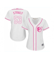 Women's Baltimore Orioles #53 Dan Straily Replica White Fashion Cool Base Baseball Jersey