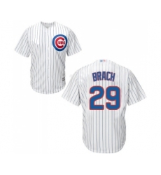 Men's Chicago Cubs #29 Brad Brach Replica White Home Cool Base Baseball Jersey