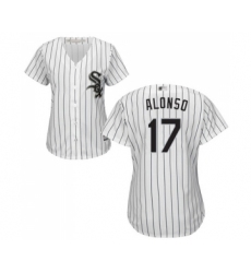 Women's Chicago White Sox #17 Yonder Alonso Replica White Home Cool Base Baseball Jersey