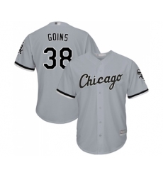 Men's Chicago White Sox #38 Ryan Goins Replica Grey Road Cool Base Baseball Jersey