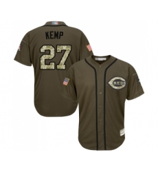 Youth Cincinnati Reds #27 Matt Kemp Authentic Green Salute to Service Baseball Jersey