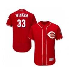 Men's Cincinnati Reds #33 Jesse Winker Red Alternate Flex Base Authentic Collection Baseball Jersey