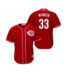 Men's Cincinnati Reds #33 Jesse Winker Replica Red Alternate Cool Base Baseball Jersey
