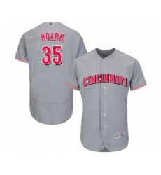 Men's Cincinnati Reds #35 Tanner Roark Grey Road Flex Base Authentic Collection Baseball Jersey