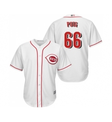 Youth Cincinnati Reds #66 Yasiel Puig Replica White Home Cool Base Baseball Jersey