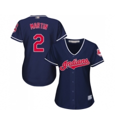 Women's Cleveland Indians #2 Leonys Martin Replica Navy Blue Alternate 1 Cool Base Baseball Jersey