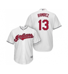 Youth Cleveland Indians #13 Hanley Ramirez Replica White Home Cool Base Baseball Jersey
