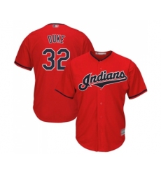 Men's Cleveland Indians #32 Zach Duke Replica Scarlet Alternate 2 Cool Base Baseball Jersey
