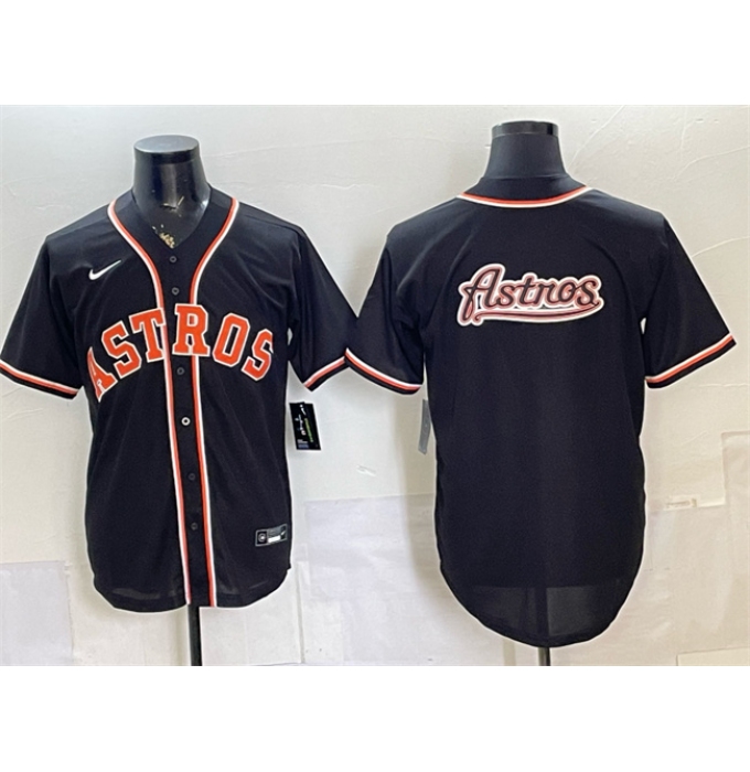 Men's Houston Astros Team Big Logo 2026 Fashion Replica Black Out Stitched Baseball Jersey