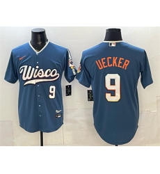 Men's Milwaukee Brewers #9 Bob Uecker Mineral Blue 2026 City Connect Stadium Stitched Baseball Jersey