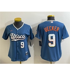 Youth Milwaukee Brewers #9 Bob Uecker Mineral Blue 2026 City Connect Stadium Stitched Baseball Jersey