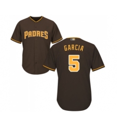 Men's San Diego Padres #5 Greg Garcia Replica Brown Alternate Cool Base Baseball Jersey