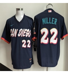 Men's San Diego Padres #22 Mason Miller Obsidian 2026 City Connect Stadium Stitched Baseball Jersey