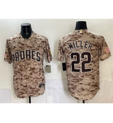 Men's San Diego Padres #22 Mason Miller Tan Camo Cool Base Stitched Baseball Jersey