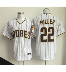 Men's San Diego Padres #22 Mason Miller White Cool Base Stitched Baseball Jersey